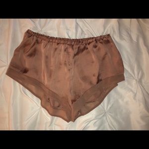 Satin rose gold sleep shorts